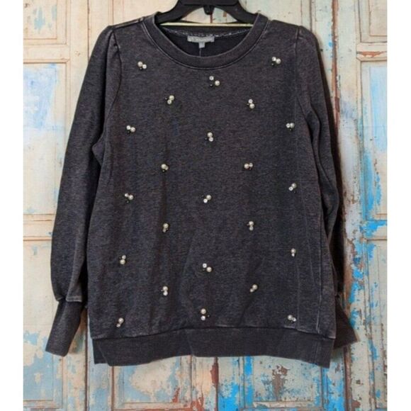 Wit & Wisdom Womens Size Large Gray Crew Neck Long Sleeve Pullover Sweater - Picture 1 of 9